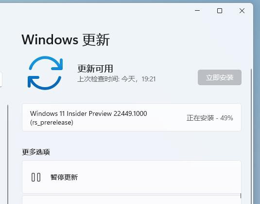 Win11升级22449.1000版本卡在49%怎么办